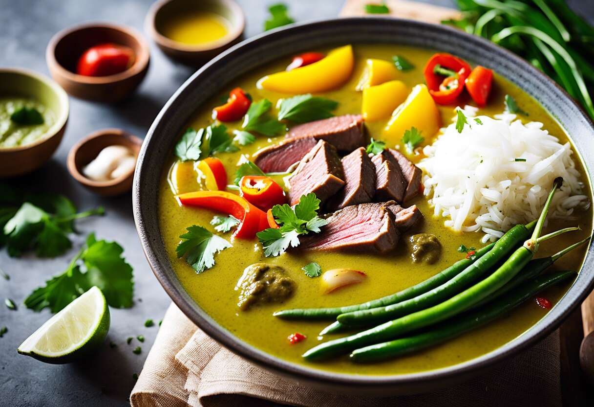Recette soupe de curry vert au bœuf : saveurs exotiques à découvrir