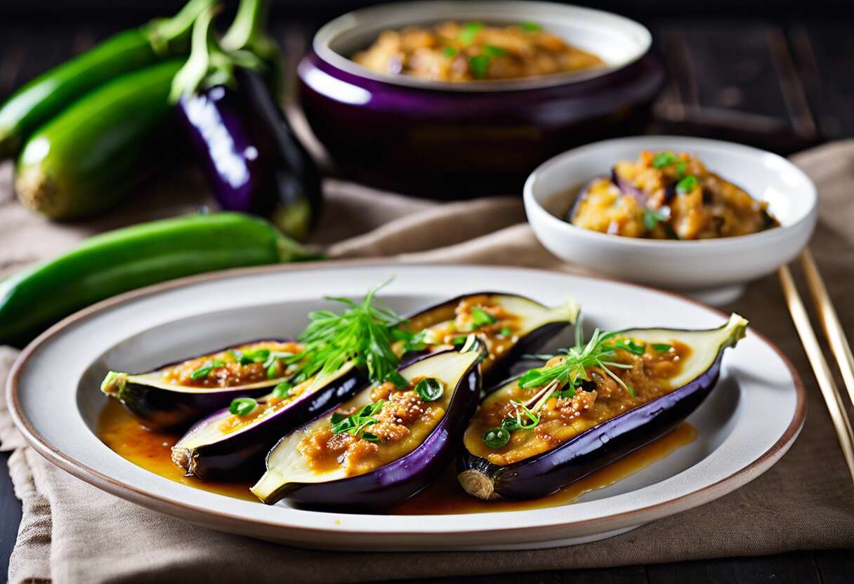 Recette d'aubergines gratinées au doenjang : saveurs coréennes au four