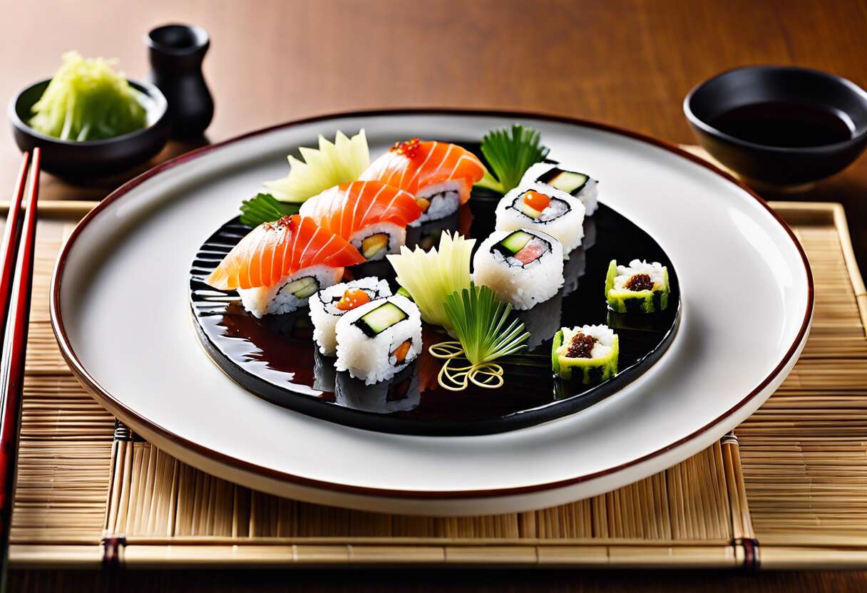 Fusion surprenante : sushi au canard laqué et poireau confit