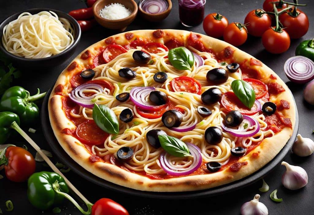Pizza au Ramen Pepperoni : fusion Culinaire Inédite !