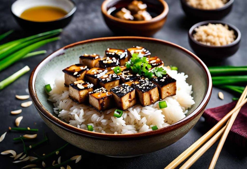 Tofu mariné à la japonaise et shiitake : recette savoureuse