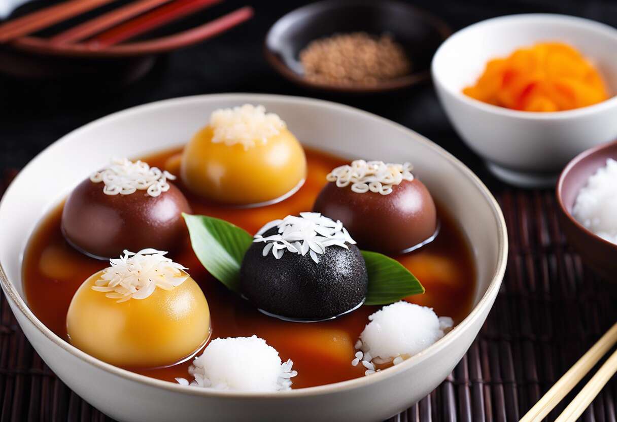 Recette de tang yuan à la pâte de soja et noix de coco : saveurs asiatiques revisitées