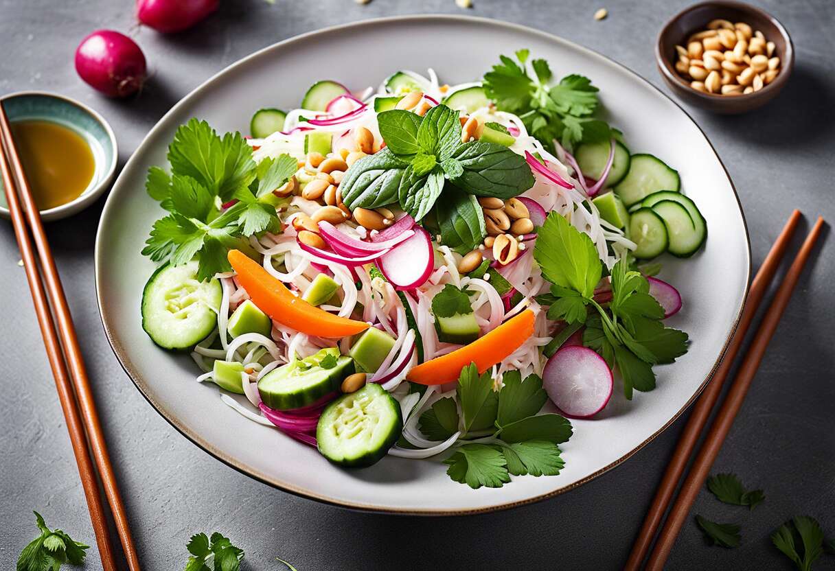 Recette facile de salade asiatique végétarienne - Fraîcheur et saveurs