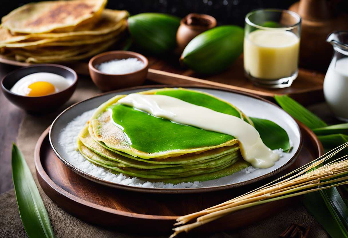 Recette de crêpes au pandan et sucre de coco : découvrez le Dadar Gulung