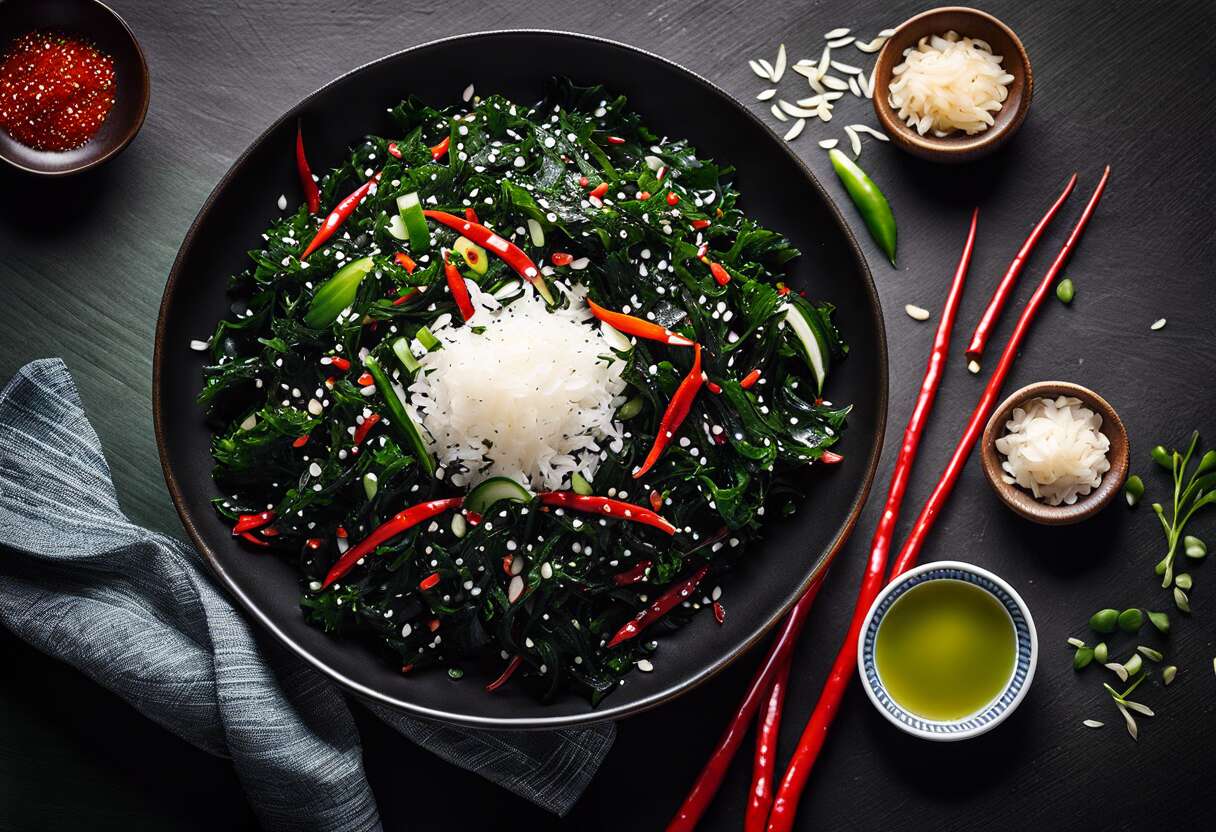 Recette de salade d'algues wakame au sésame et piment : saveurs asiatiques à découvrir