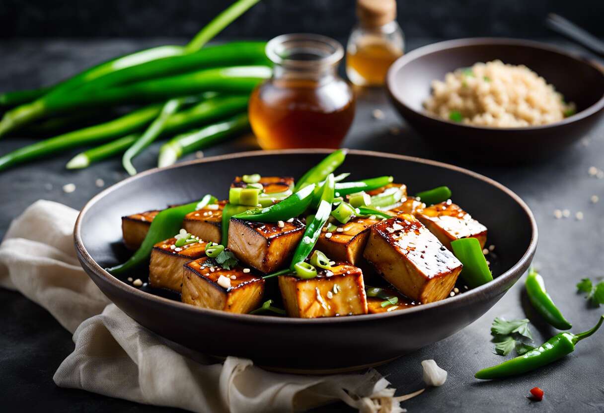 Recette de tofu fumé sauté au poivron vert : saveurs asiatiques à la maison