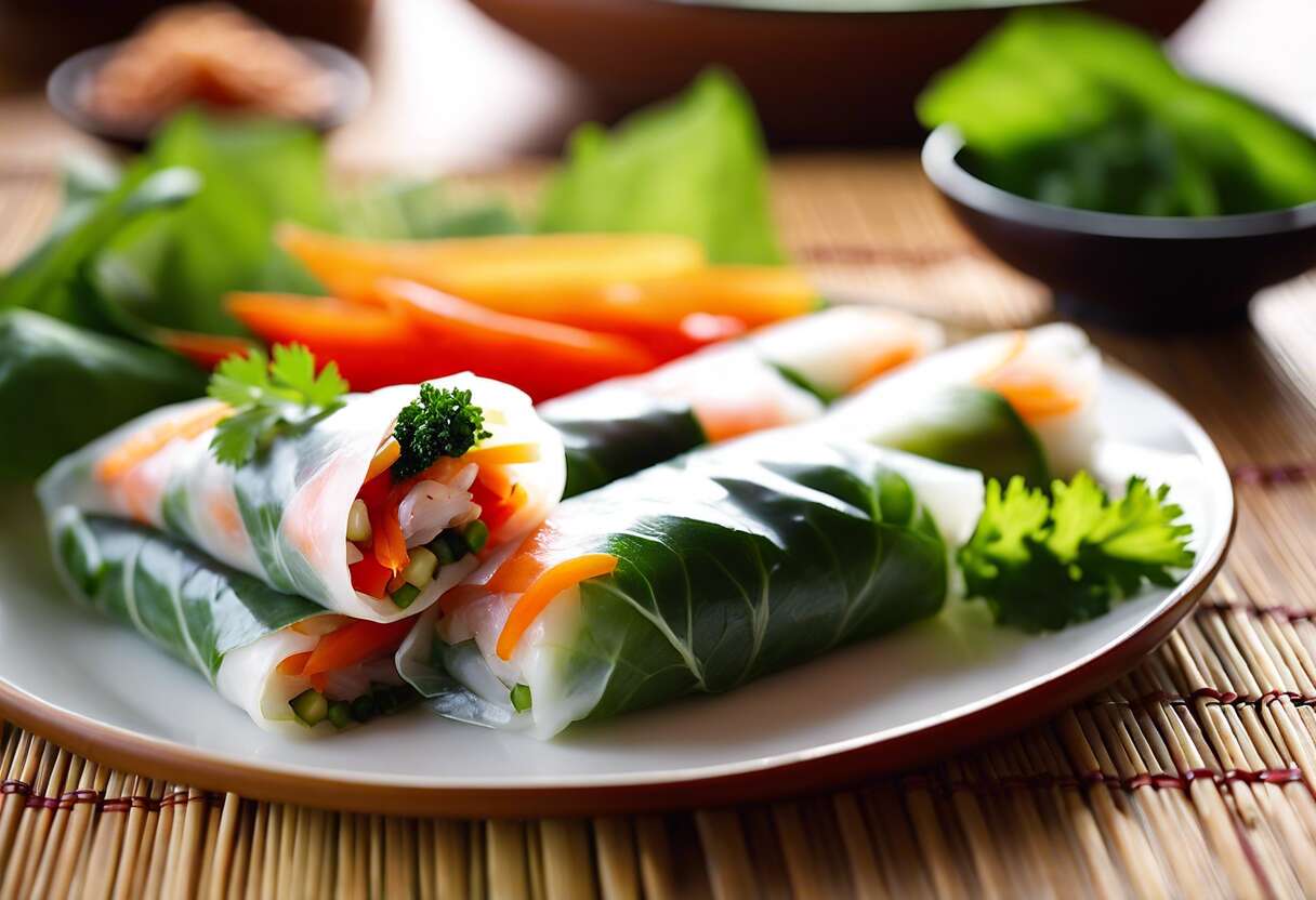 Rouleaux de printemps végétariens : fraîcheur et croquant dans chaque bouchée