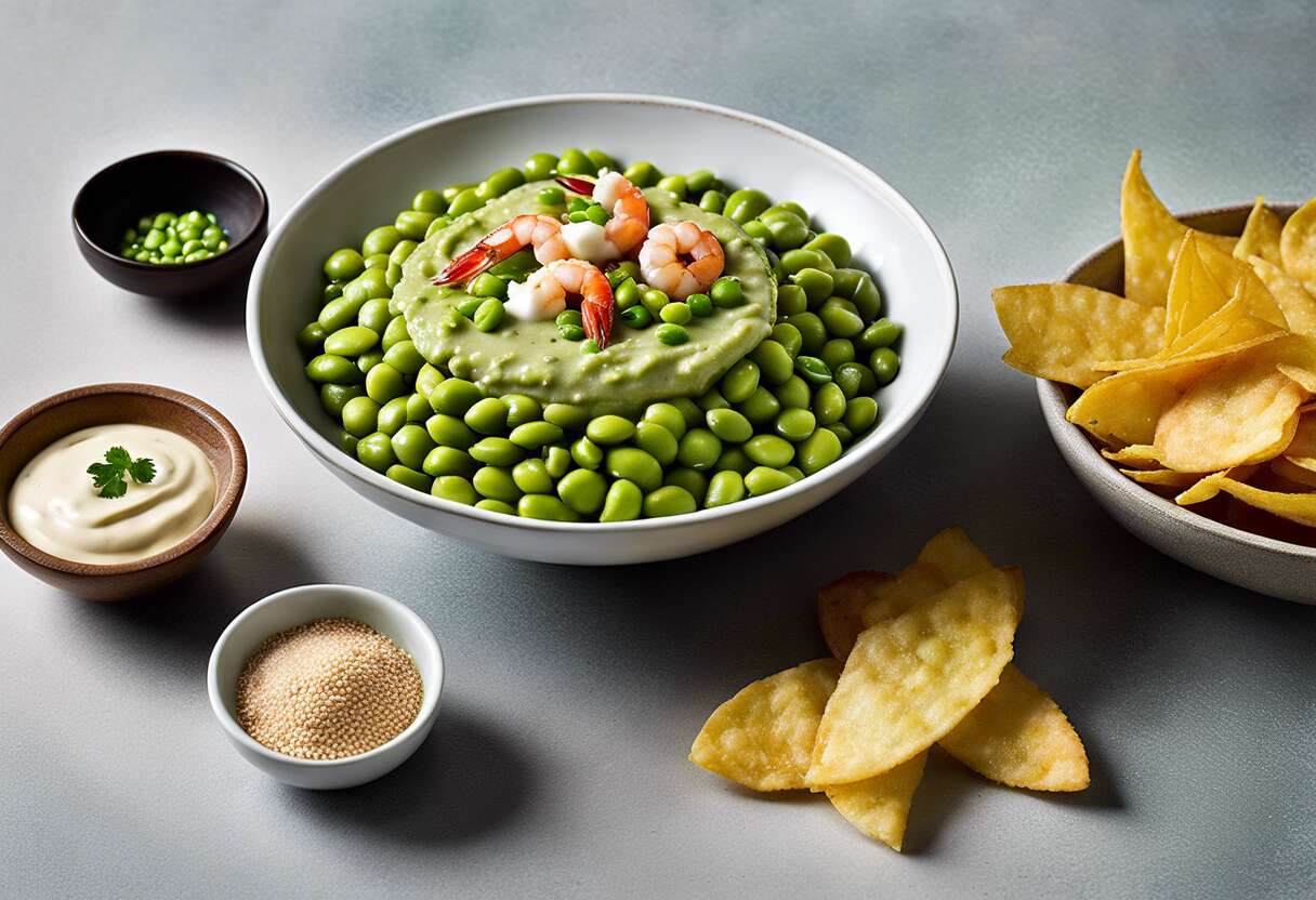 Dips d'Edamame et Chips de Crevette : recettes Faciles et Savoureuses