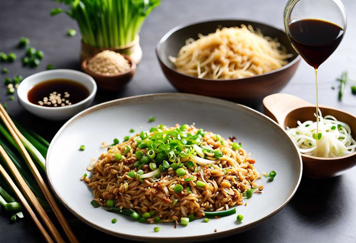 Recette facile de wok de pousses de soja et cebette