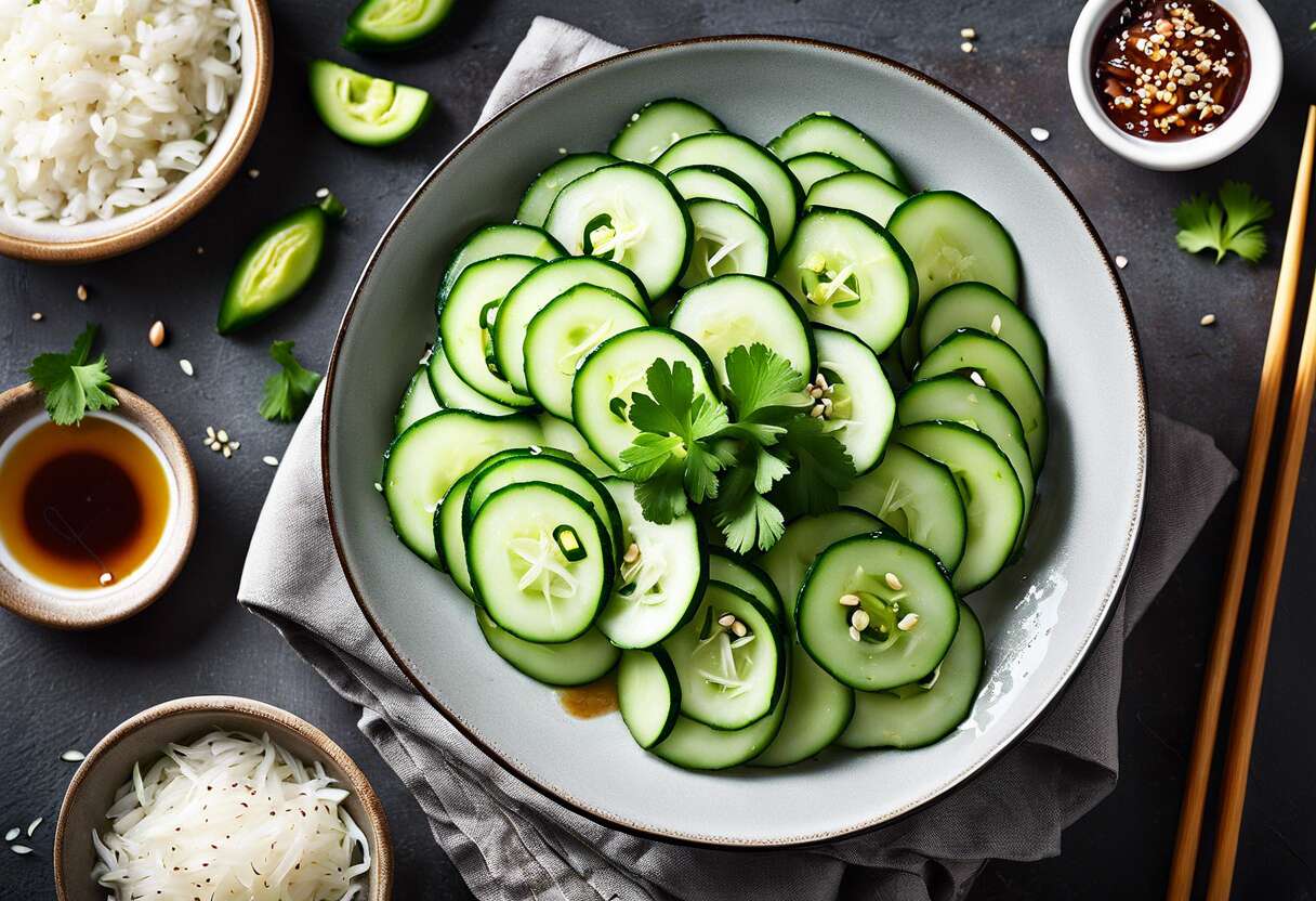 Recette facile et rapide : salade asiatique de concombre à l'ail