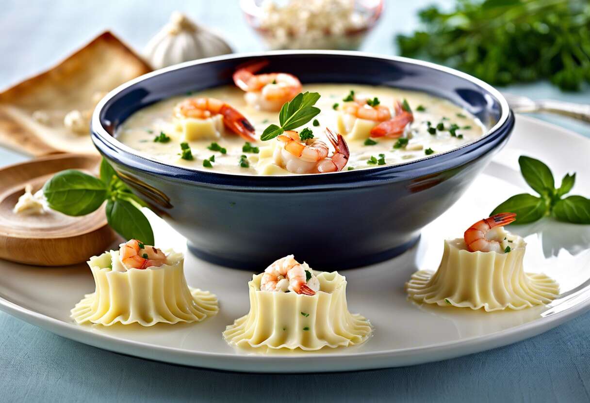 Recette de raviolis au cream cheese, crevettes et cébette : une délice inattendu