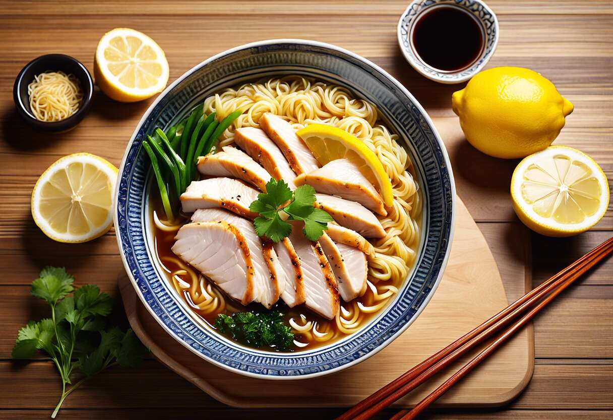 Recette de ramen au poulet et citron : saveurs asiatiques revisitées