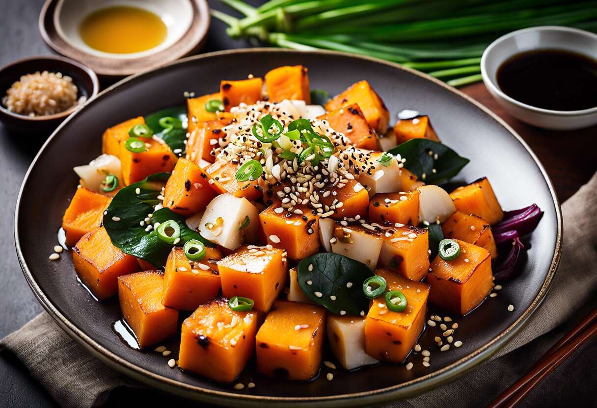 Recette de banchans coréens : lotus et patates douces savoureux