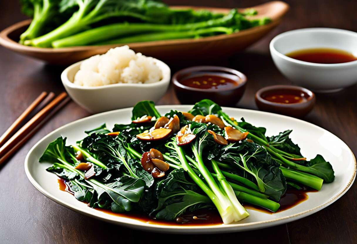 Recette de kailan sauté à la sauce d'huître : saveurs asiatiques à la maison