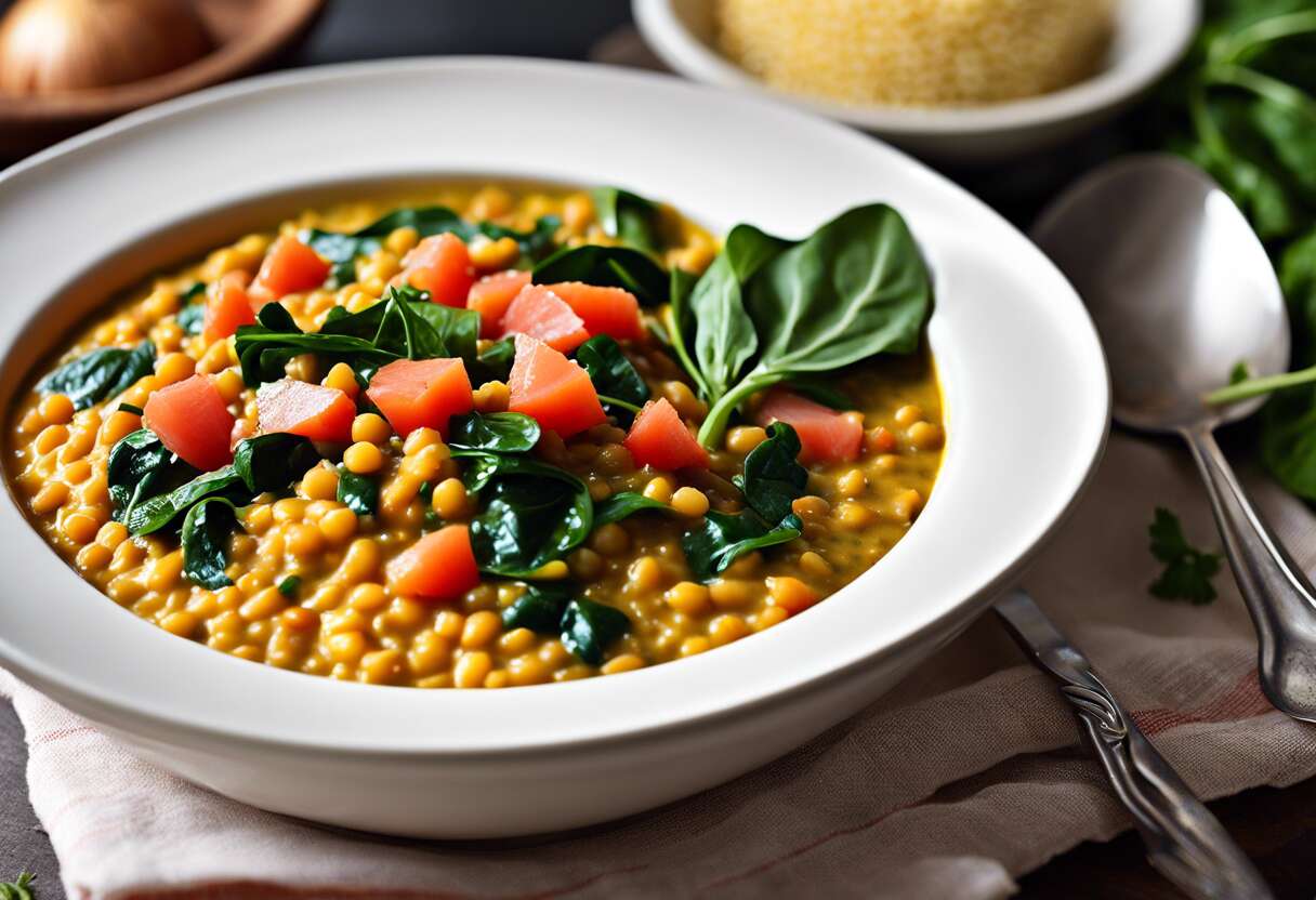Recette de dhal de lentilles corail aux épinards : saveurs et bienfaits