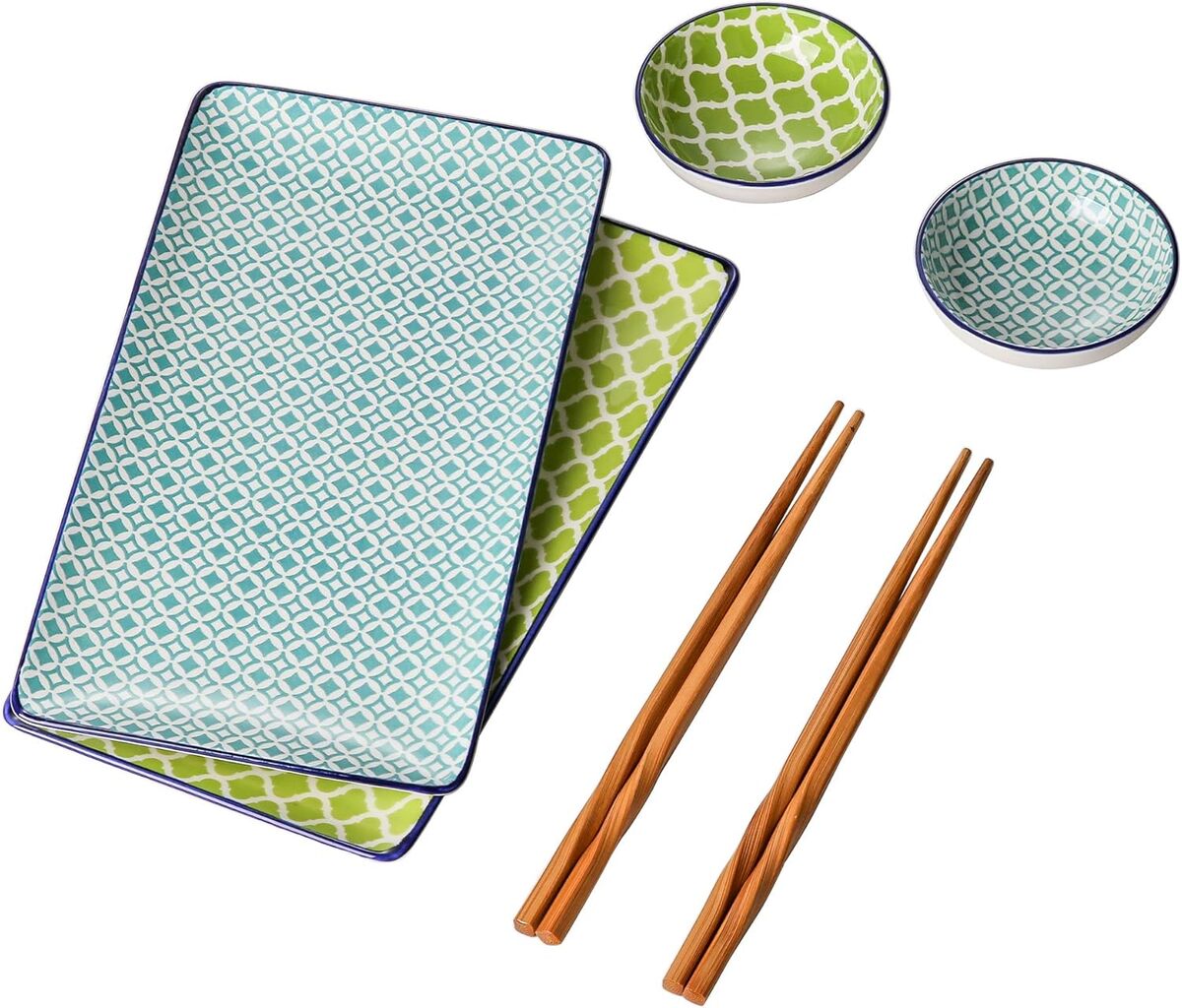 Test Vancasso Macaron : kit Sushi 2 Personnes en Porcelaine