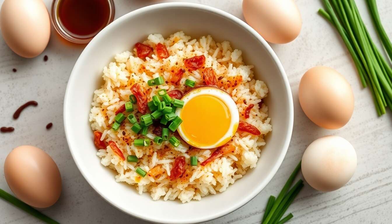 Recette de bol de riz assaisonné à l'œuf de cane: saveurs asiatiques au menu