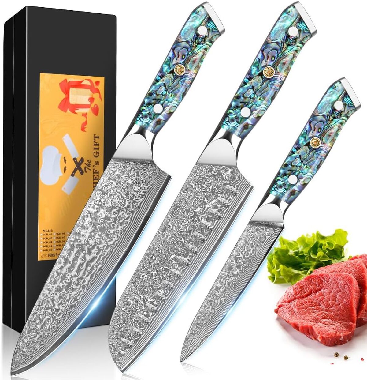 Avis tranchant: set de 3 Couteaux Damas – L'essentiel en cuisine