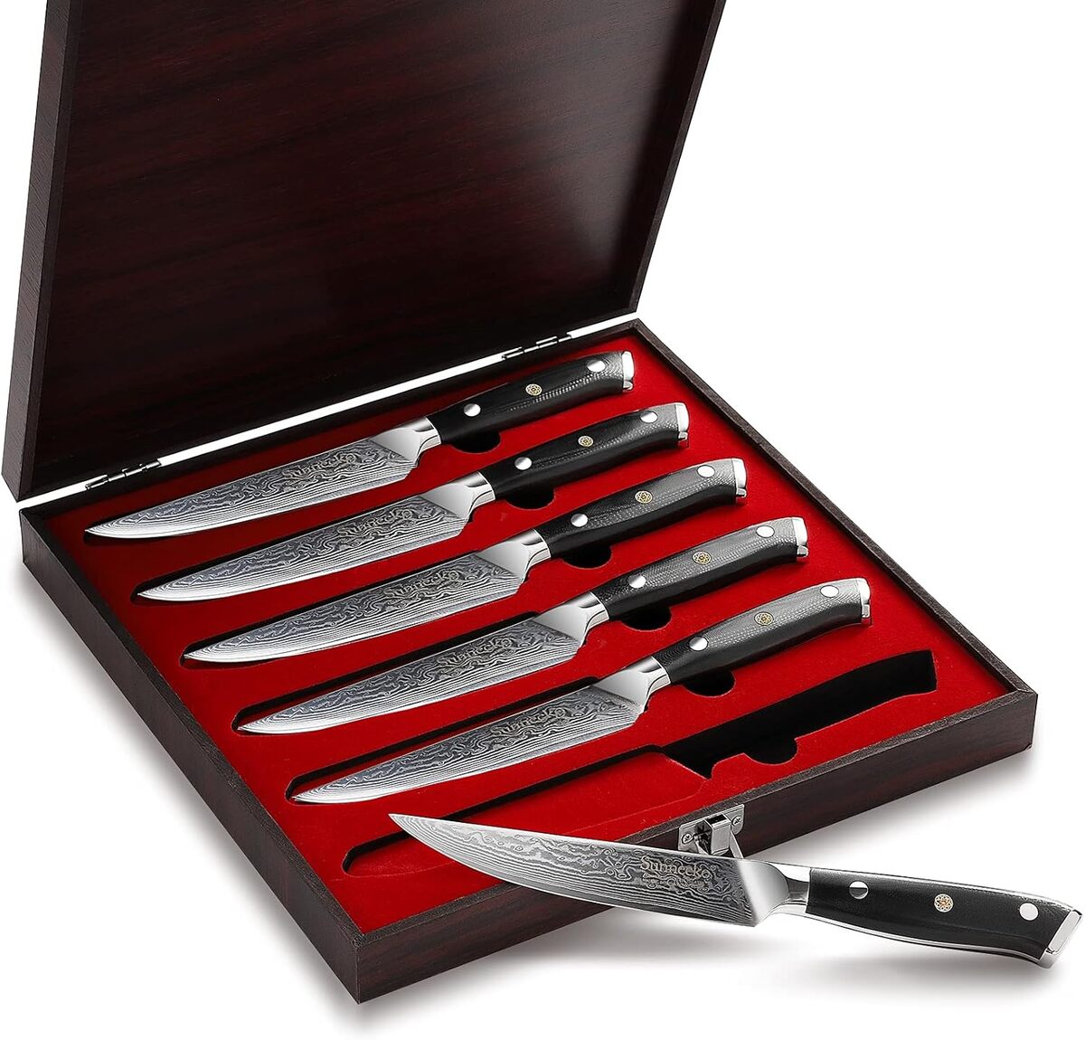 Test Sunnecko : set de 6 Couteaux à Steak Damassés