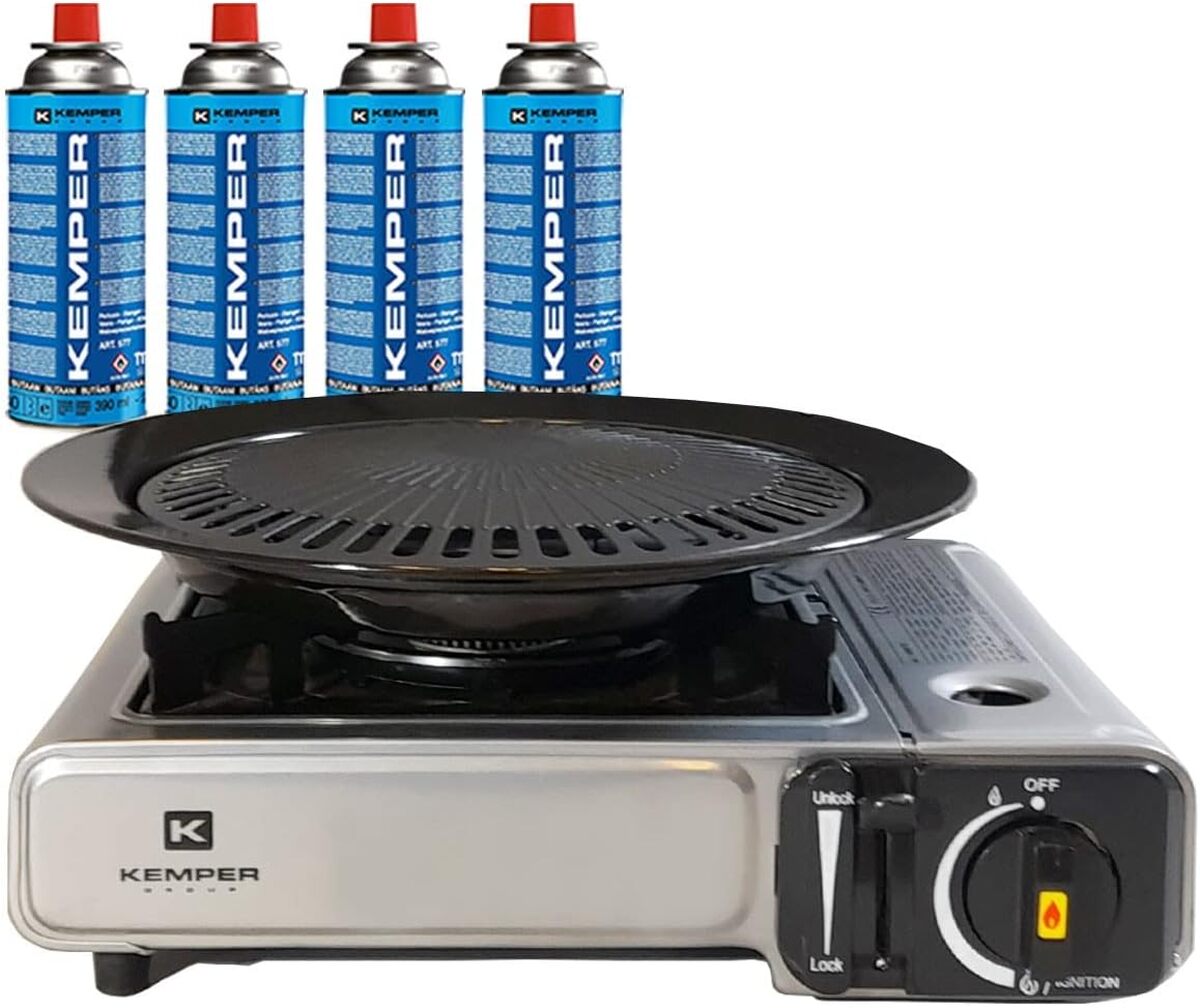 Test du barbecue 2 en 1 Kemper : grill et réchaud à gaz piézo