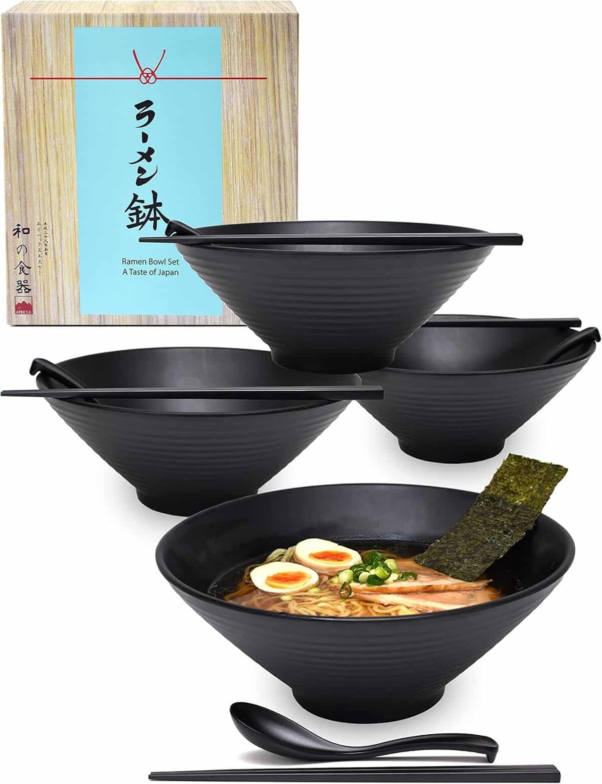 Bol à Ramen En Plastique Rouge Et Noir - Capacité Généreuse 17x17x8,5 Cm, Design élégant Pour Soupes, Nouilles Et Riz