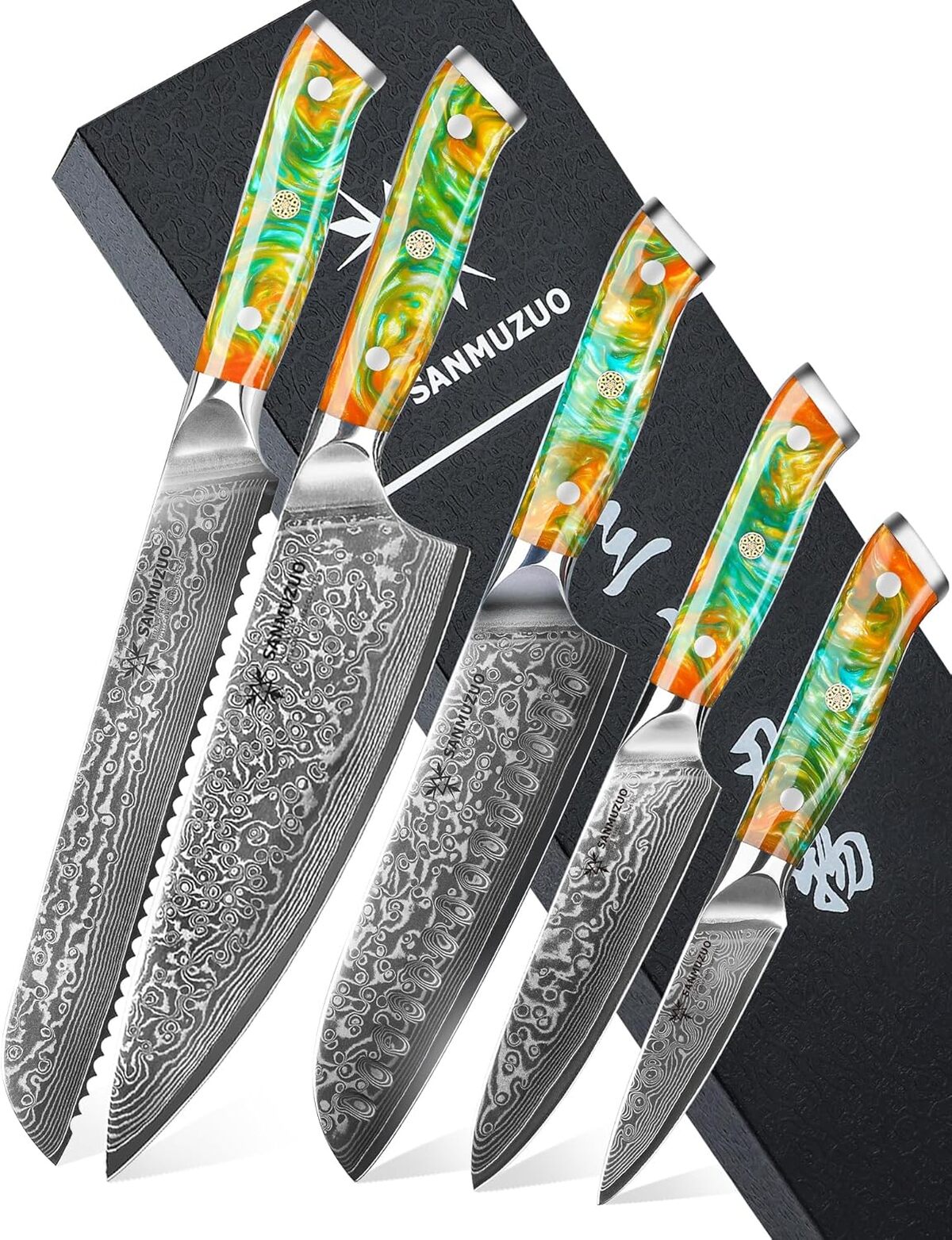 Test ensemble de couteaux SANMUZUO Xuan orange