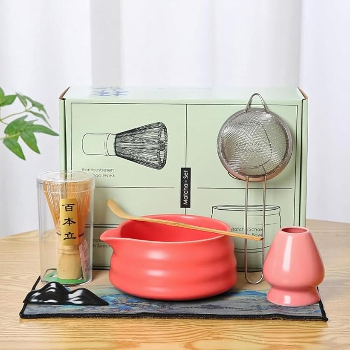 Avis : service à thé matcha 7 pièces en céramique rouge