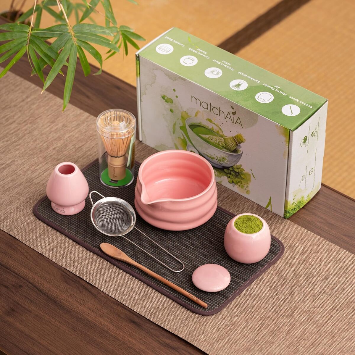 Test : ensemble fouet MatchAiA - préparez votre matcha (rose)