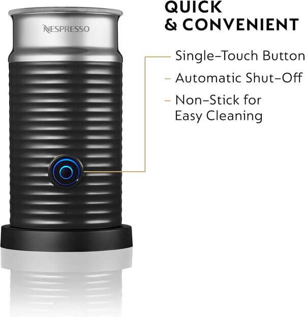 Nespresso Aeroccino 3 Mousseur à lait Noir Acier