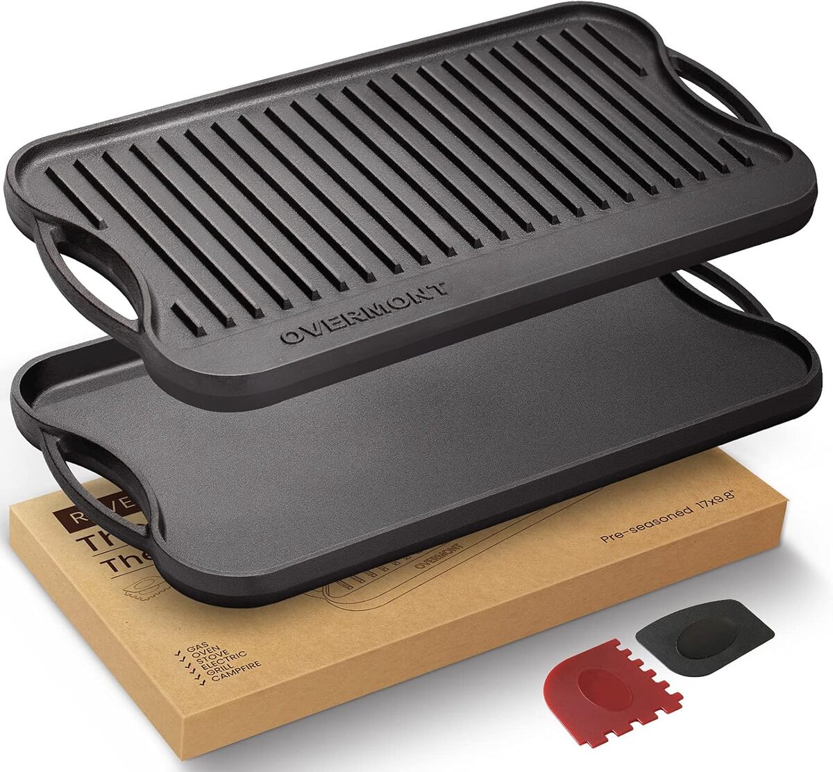 Test de la poêle grill réversible Overmont en fonte
