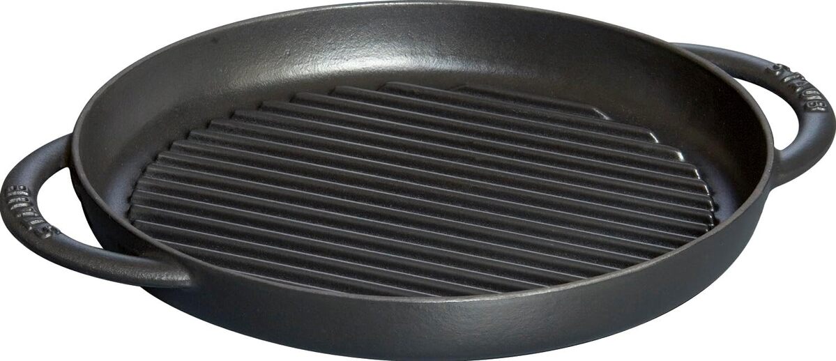 Test du gril rond Staub Fonte 26 cm : performance en noir mat