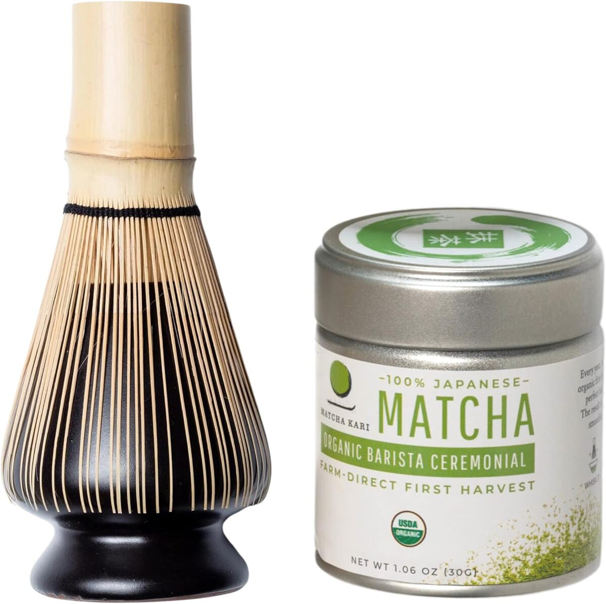 Test du mini service à thé Dr. Weil Matcha Kari : boîte de matcha cérémoniel noir