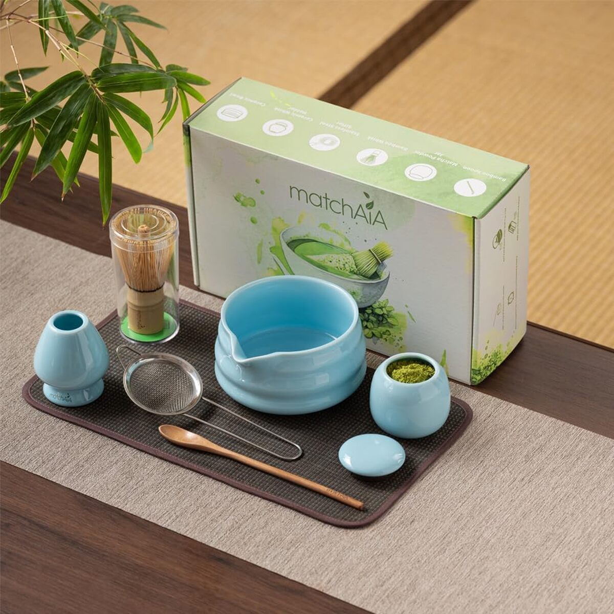 Test : ensemble de fouet à matcha MatchAiA bleu