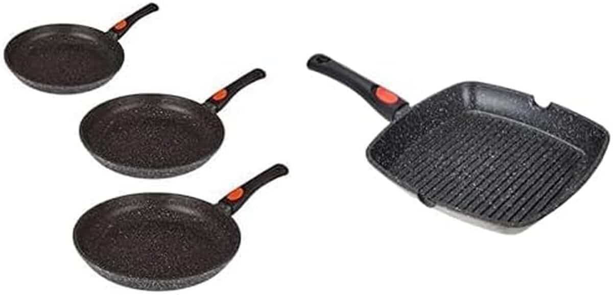Test poêles et grill Kamberg : revêtement pierre et manche amovible
