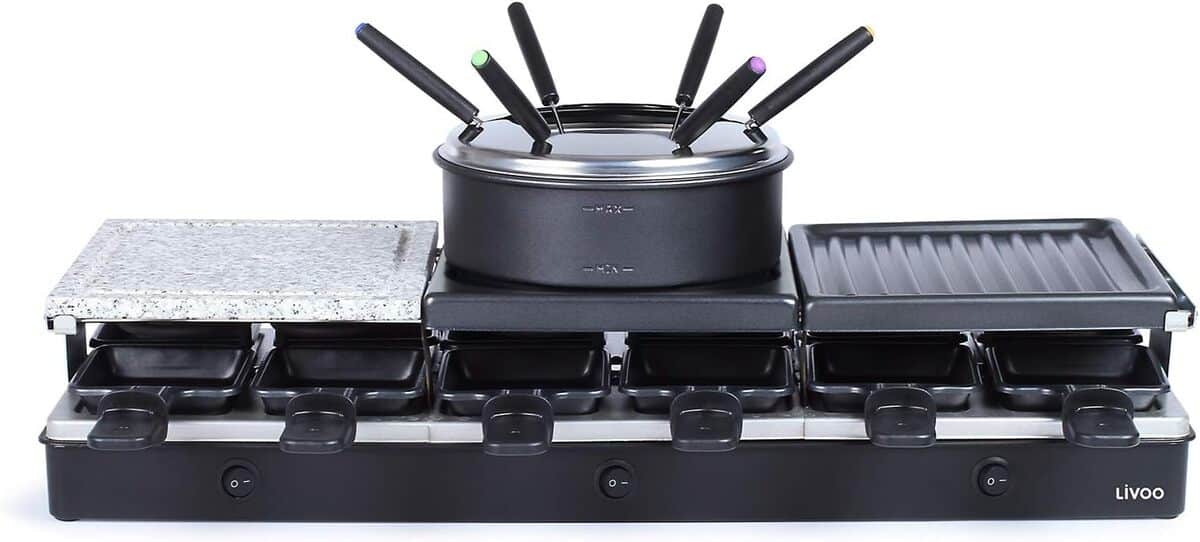 Test : livoo 5 en 1, l'appareil à raclette/fondue polyvalent de 1650 W