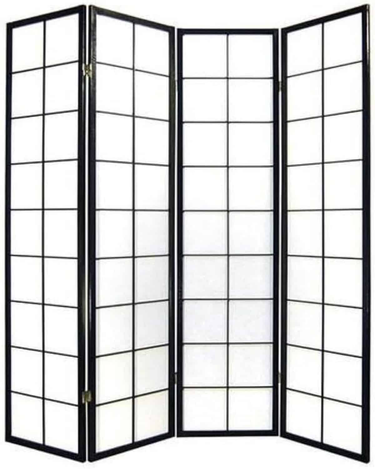 Avis sur le paravent japonais Fine Asianliving 4 panneaux noir