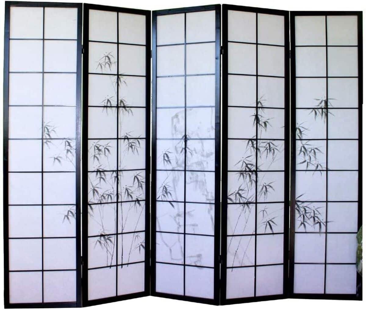 Avis sur le paravent japonais noir Pegane à dessin bambou