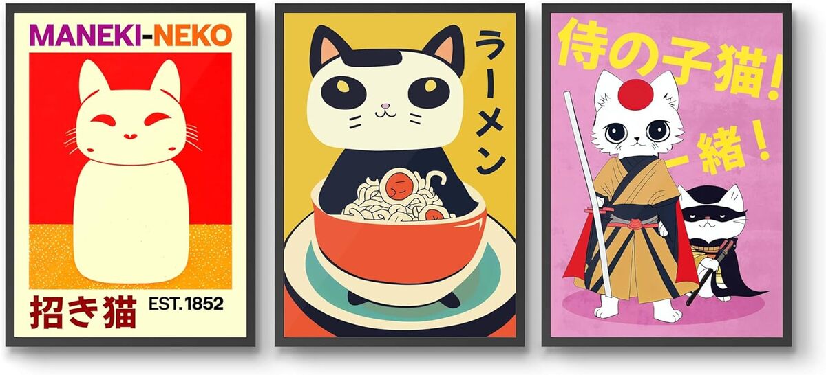 Avis sur les impressions Anime Cats : décoration manga élégante