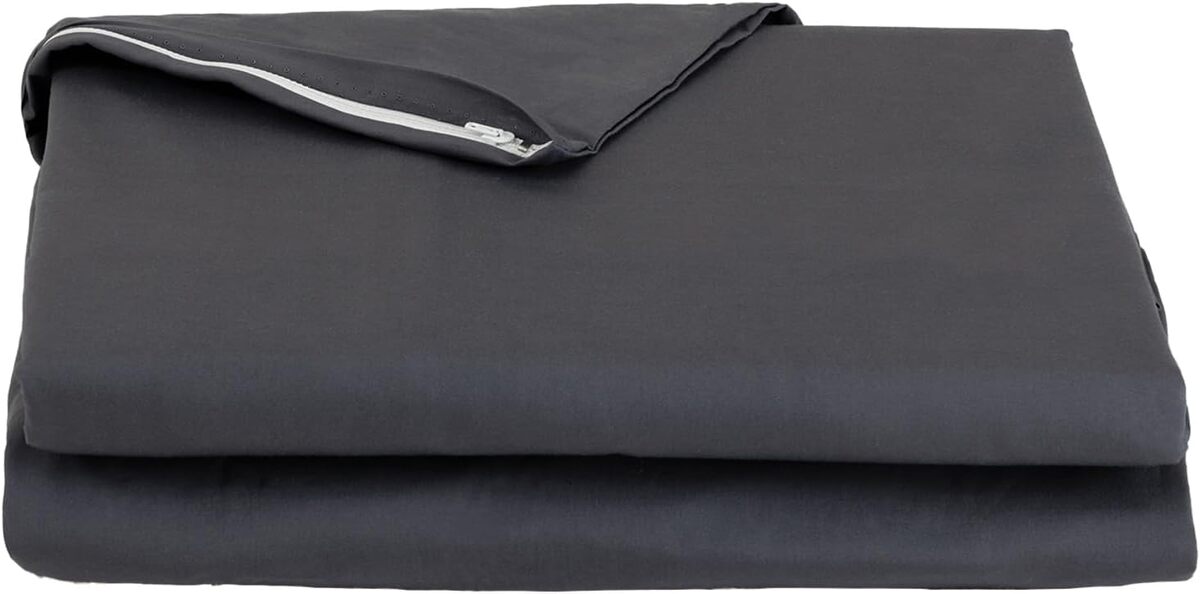 Test housse de futon FULI en coton gris foncé