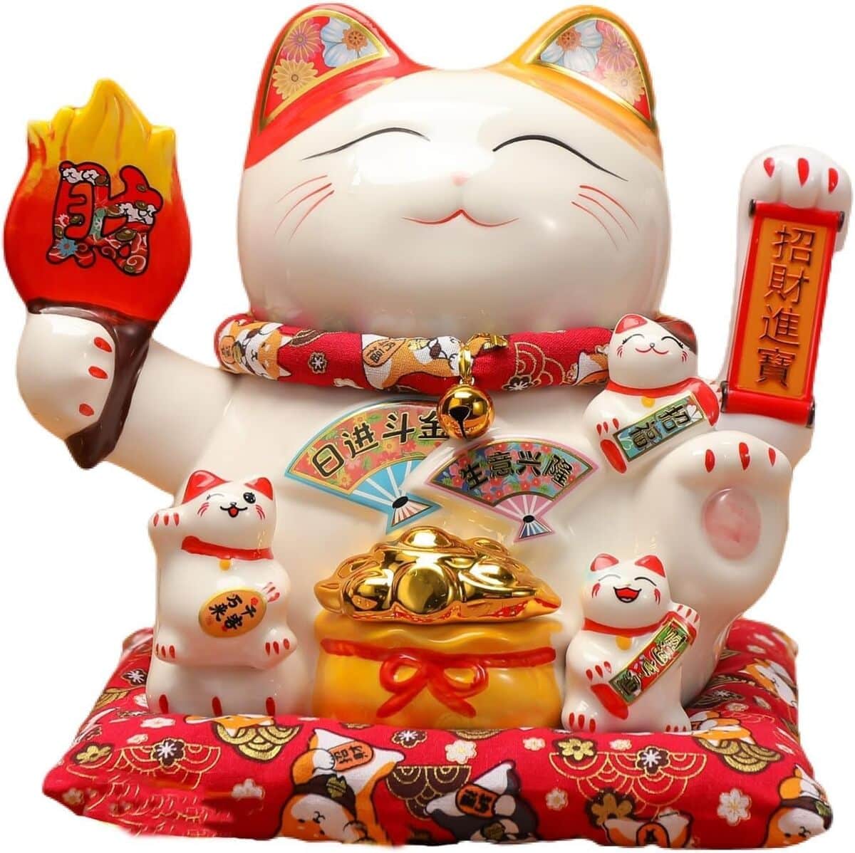 Avis : statue de chat porte-bonheur Maneki Neko Yilooshion