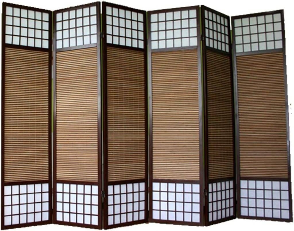 Test du paravent Décoshop26 6 panneaux marron en bois et bambou