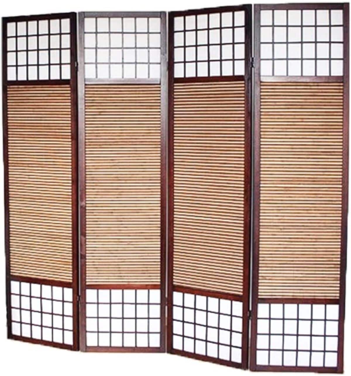 Test du paravent japonais 4 pans Pegane marron