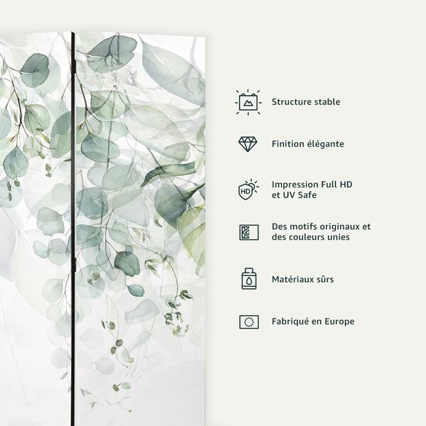 decomonkey - Paravent décoratif intérieur Oriental 225x172 cm - Cloison de séparation - Paravent en Bois - Rose Gris Vert Rouge - Asie Bouddha Bouddhisme Pierre Fleurs orchidées orienter Zen