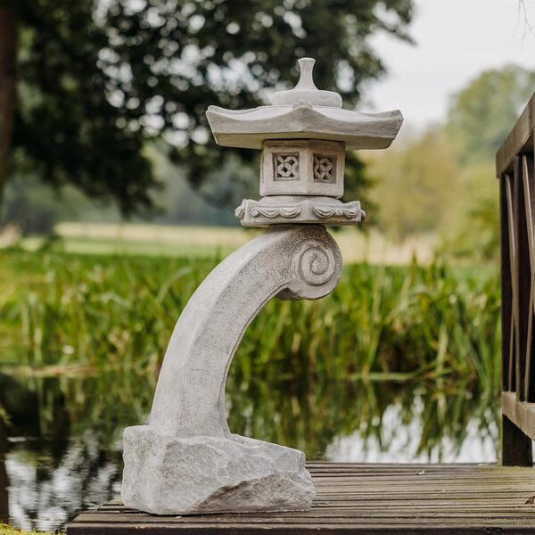 gartendekoparadies.de Magnifique Lanterne géante Massive Lanterne Japonaise Rankei Lampe en Pierre en Pierre reconstituée, résistant au Gel