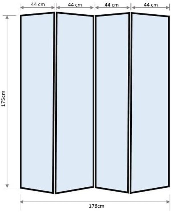 Paravent Japonais Grands Carreaux Bois Noir et Papier de Riz - 4 pans - Dim : H 175 cm -PEGANE-