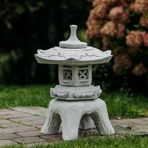 gartendekoparadies.de Magnifique Grande Lanterne Japonaise en Pierre Yukimi Oki Gata en Pierre reconstituée, résistant au Gel