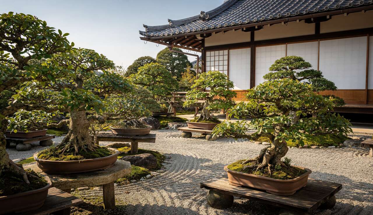 Fujikawa Kouka : jardin de bonsaïs au Japon