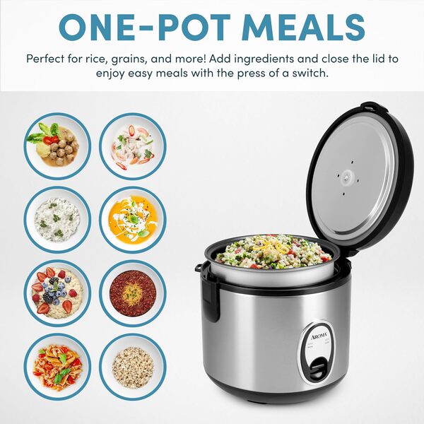 Aroma Cuiseur à riz Cool Touch 4 tasses Couleur : argenté