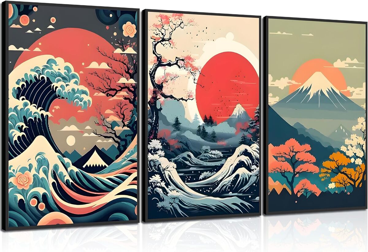 Avis sur les impressions japonaises Kanagawa et Fuji : une touche exotique pour votre intérieur
