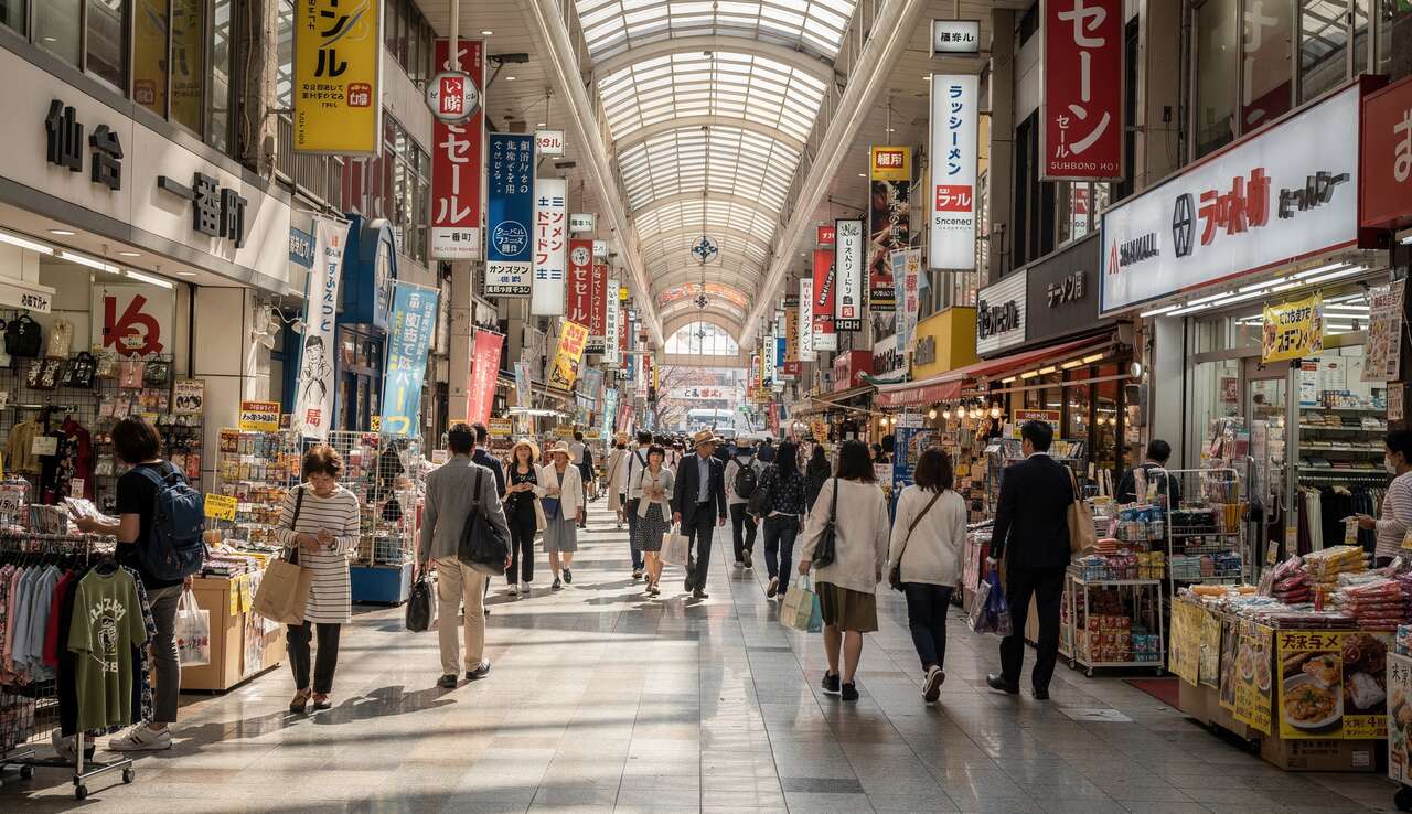 Explorer sunmall ichibancho et ses rues commer&ccedil;antes